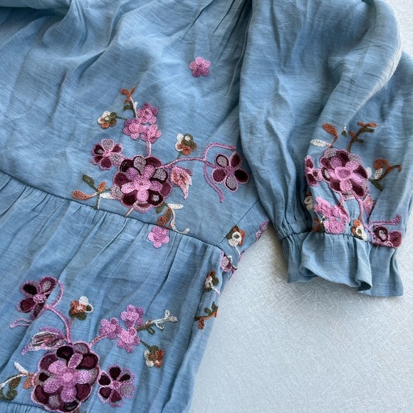 Hope Springs Floral Embroidered Dress Women Size L - Picture 4 of 8